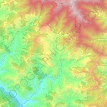 Nohra topographic map, elevation, terrain