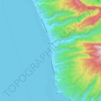 Pāʻea topographic map, elevation, terrain