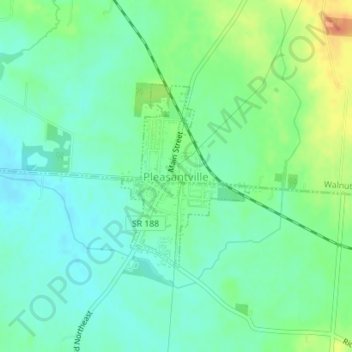 Pleasantville topographic map, elevation, terrain