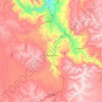 Cabana topographic map, elevation, terrain