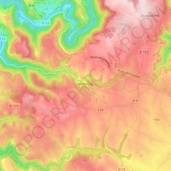 Montirat topographic map, elevation, terrain