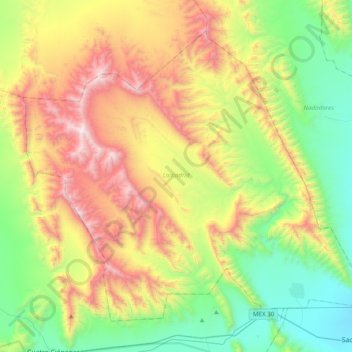 Lamadrid topographic map, elevation, terrain