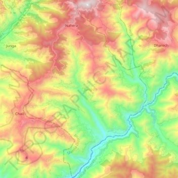 Junga topographic map, elevation, terrain