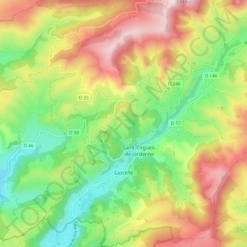 Lascelle topographic map, elevation, terrain