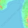 Gulf of Mannar topographic map, elevation, terrain