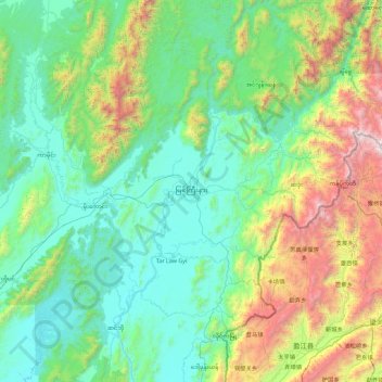 Myitkyina topographic map, elevation, terrain