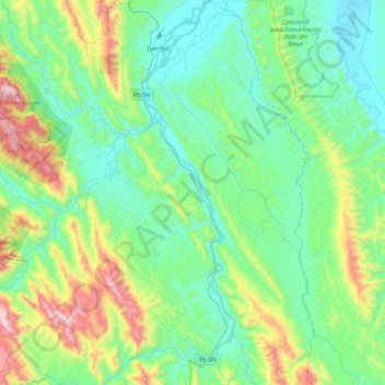 Pajarillo topographic map, elevation, terrain