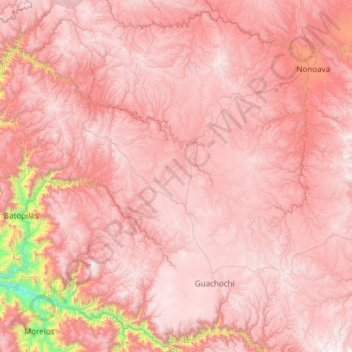 Guachochi topographic map, elevation, terrain