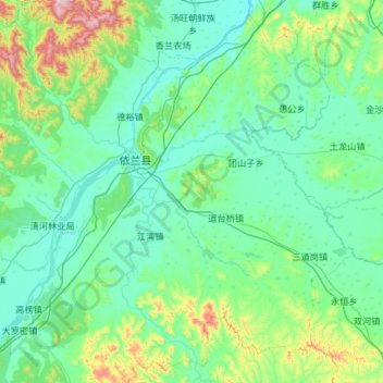 Yilan County topographic map, elevation, terrain