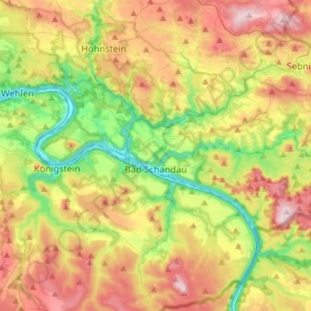 Bad Schandau topographic map, elevation, terrain