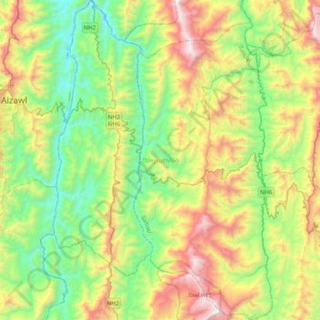 Thingsulthliah topographic map, elevation, terrain