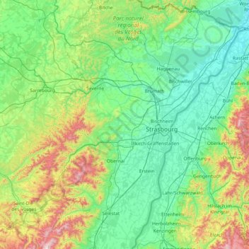 Bajo-Rin topographic map, elevation, terrain