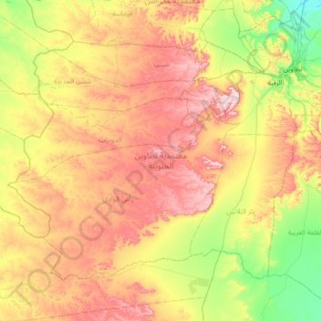 Délégation Tataouine Sud topographic map, elevation, terrain