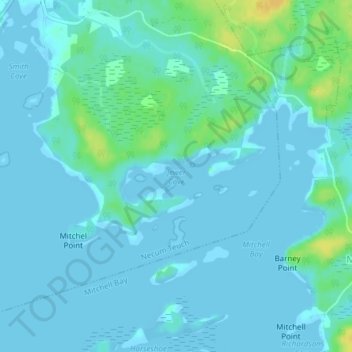 Jewer Cove topographic map, elevation, terrain