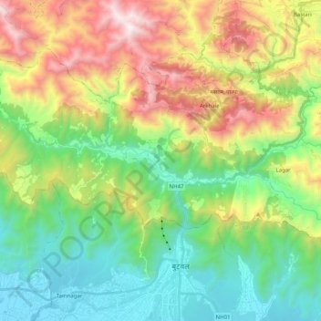 Dobhan topographic map, elevation, terrain