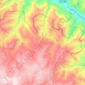 Cañaris topographic map, elevation, terrain