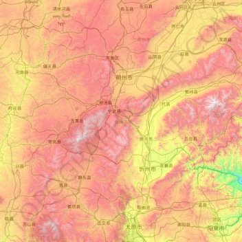 Xinzhou topographic map, elevation, terrain