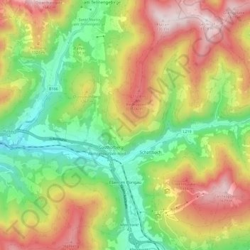 Eben im Pongau topographic map, elevation, terrain