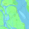 Bhola Sadar Subdistrict topographic map, elevation, terrain