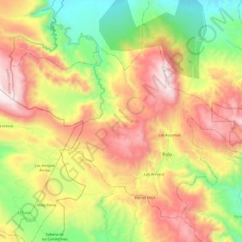 Polo topographic map, elevation, terrain