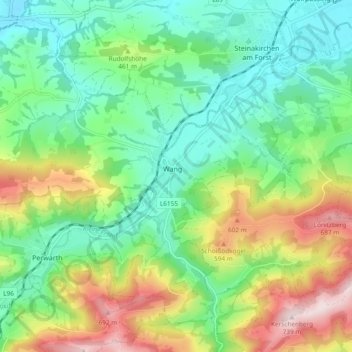 Wang topographic map, elevation, terrain
