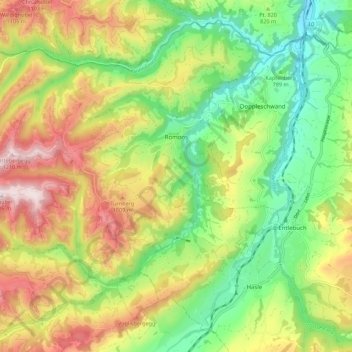 Romoos topographic map, elevation, terrain