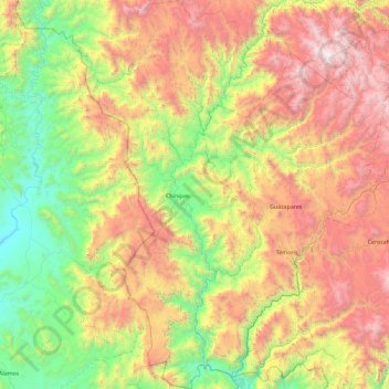 Chínipas topographic map, elevation, terrain