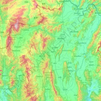 Chiang Rai Province topographic map, elevation, terrain