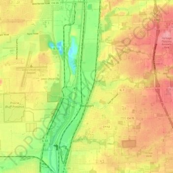 Lockport topographic map, elevation, terrain