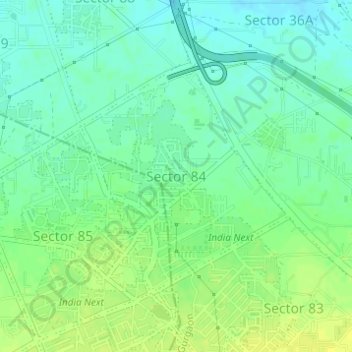 Sector 84 topographic map, elevation, terrain