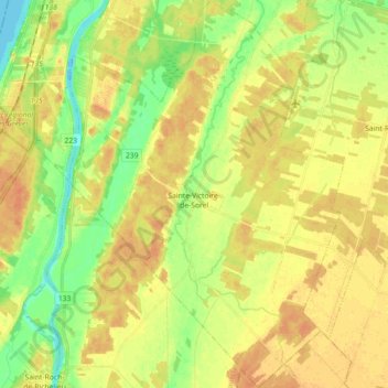 Sainte-Victoire-de-Sorel topographic map, elevation, terrain