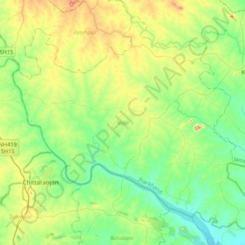 Nala topographic map, elevation, terrain