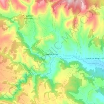 Tramacastilla topographic map, elevation, terrain