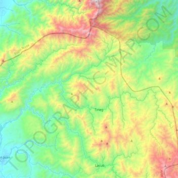 Tineg topographic map, elevation, terrain