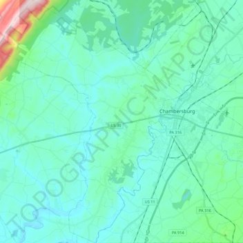 Hamilton Township topographic map, elevation, terrain