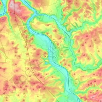 Karlstadt topographic map, elevation, terrain