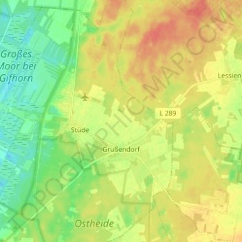 Grußendorf topographic map, elevation, terrain