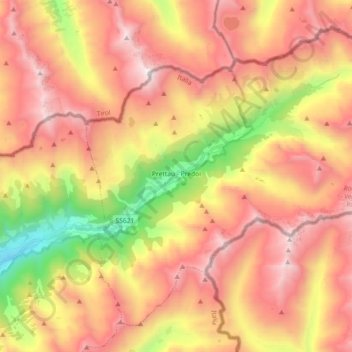 Predoi topographic map, elevation, terrain
