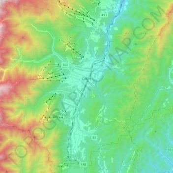 北安曇郡 topographic map, elevation, terrain