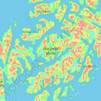 Isla Jorge Montt topographic map, elevation, terrain