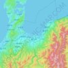 富山県 topographic map, elevation, terrain