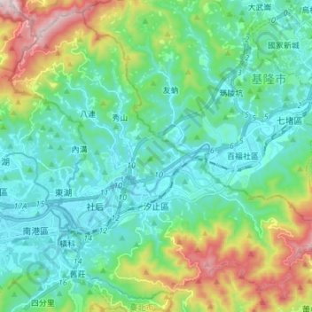 Xizhi District topographic map, elevation, terrain