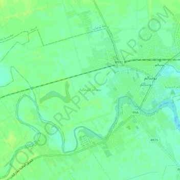 Bou Salem topographic map, elevation, terrain