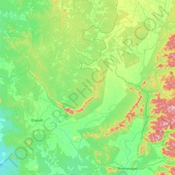 Etapalli Taluka topographic map, elevation, terrain