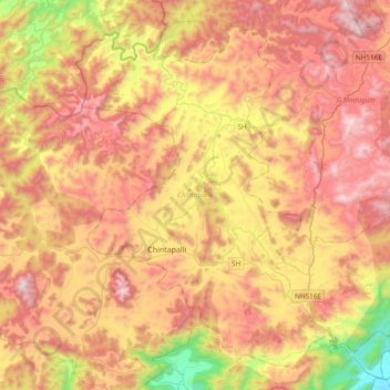 Chintapalle topographic map, elevation, terrain