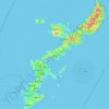 沖縄本島 topographic map, elevation, terrain