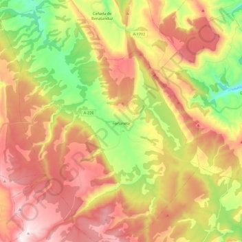Fortanete topographic map, elevation, terrain