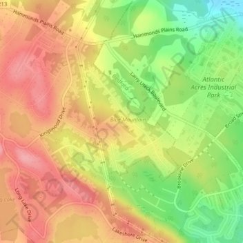 Blue Mountain topographic map, elevation, terrain