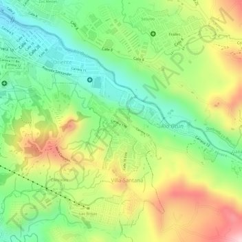 Monserrate topographic map, elevation, terrain