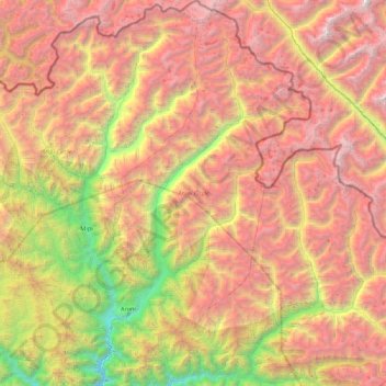 Anini topographic map, elevation, terrain